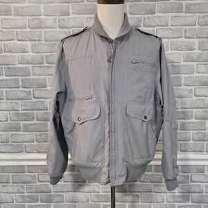 Vintage Y2K Pacific Trail Gray Lightweight Bomber Jacket Utility Mens XL